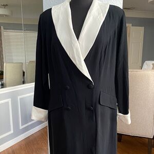 Vintage Ann Tijan Kenar Black and White Women's Dress